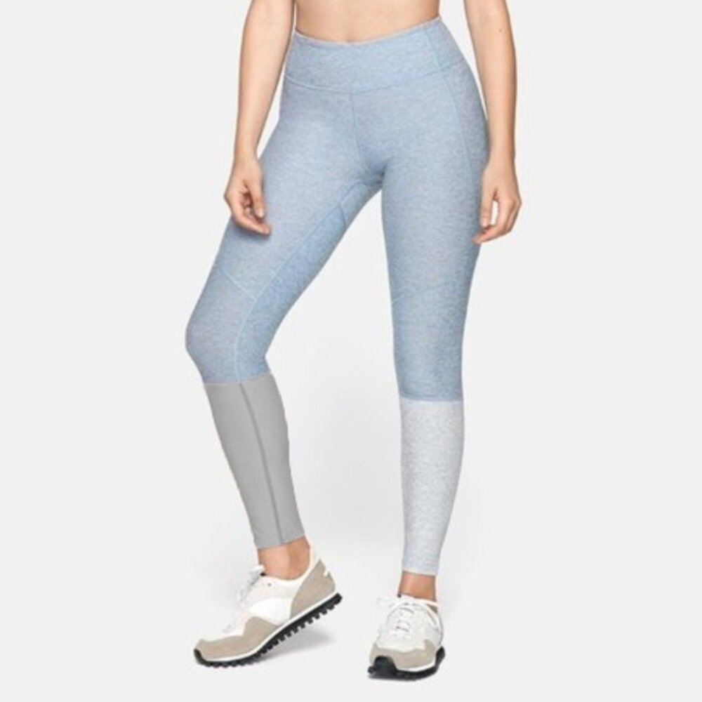 Outdoor Voices Color Block Gray/Blue Cropped Leggings